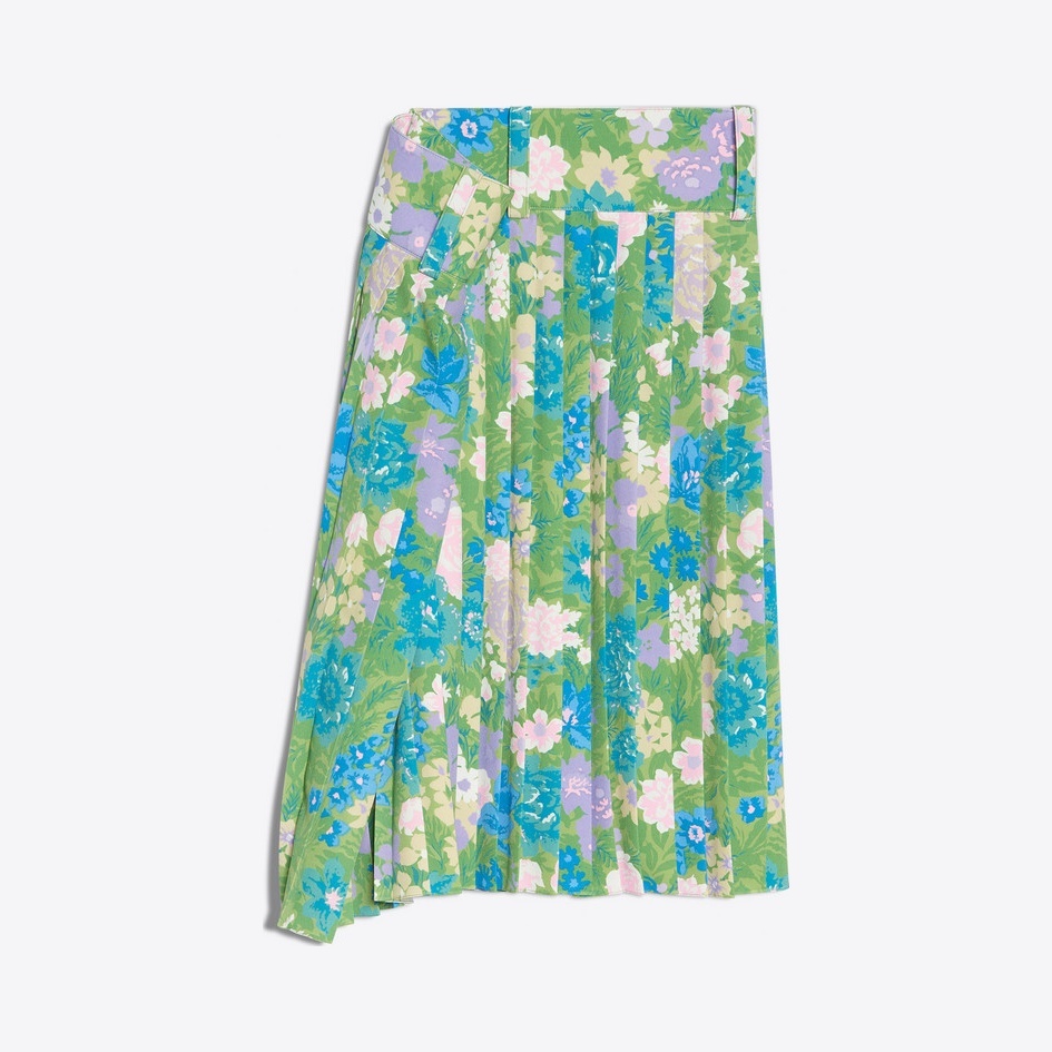 巴黎世家/Balenciaga Tubular Pleated Skirt - 绿色 | 女士半裙 492321-TXA68-3001